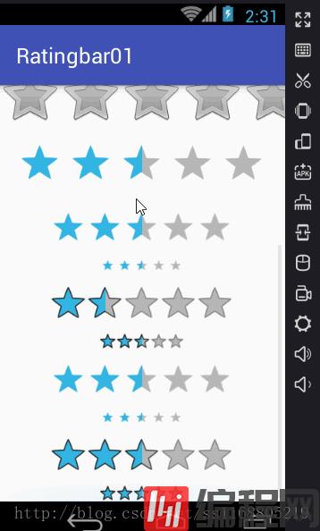Android开发中使用RatingBar UI控件实现一个星星评分功能