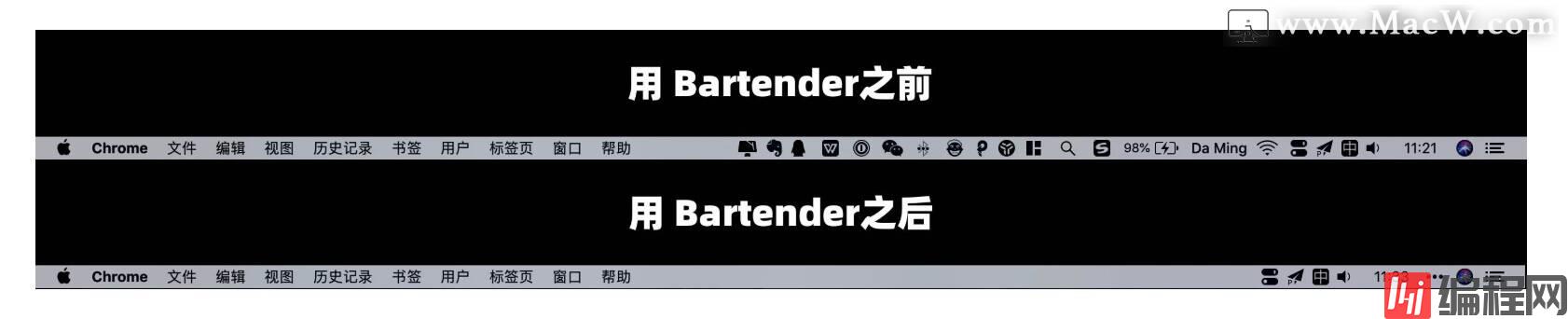 macOS应用Bartender怎么让Mac 菜单栏井然有序