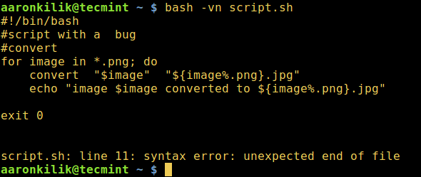 怎么在Shell脚本中执行语法检查调试模式