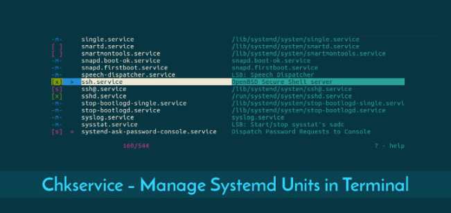 怎么使用Linux终端管理systemd单元的工具chkservice