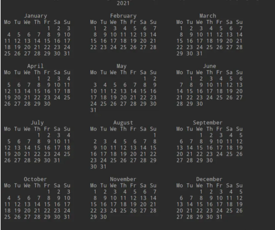 Python calendar模块方法有哪些