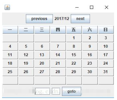 java如何实现日历窗口小程序